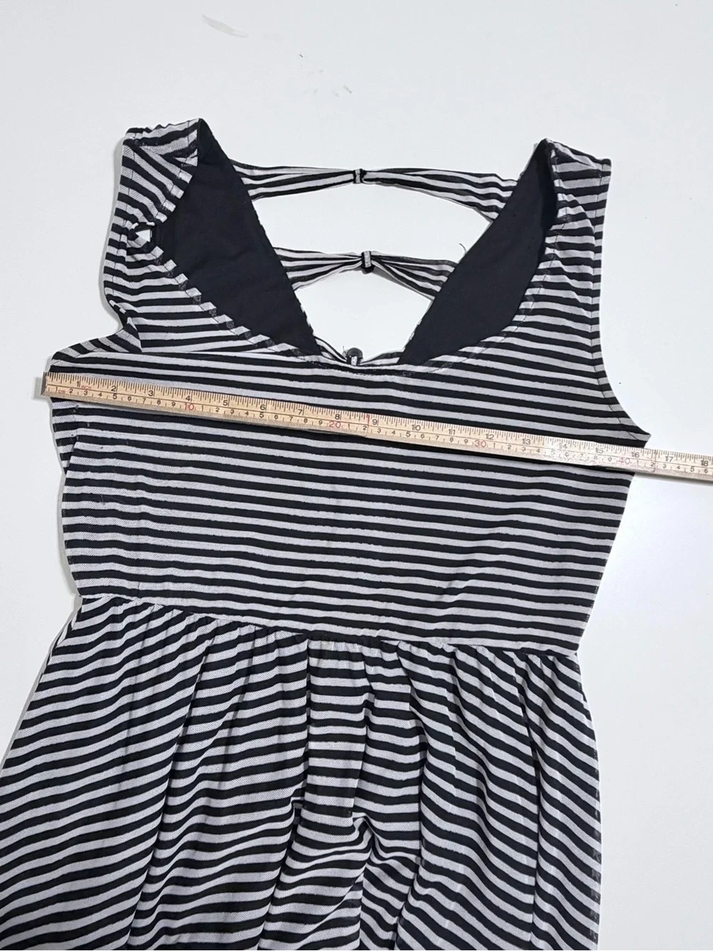 Hot Topic Tank Dress with Back Tie Detail in Black & White Juniors Large *Flawed